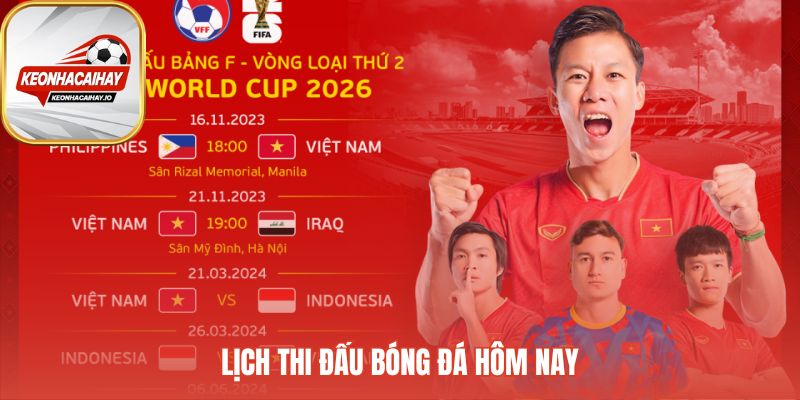 Lịch thi đấu bóng đá hôm nay cập nhật các trận cầu đỉnh cao