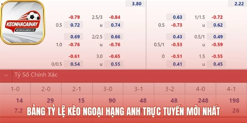 Bảng kèo NHA trực tuyến phản ánh mọi biến động thị trường